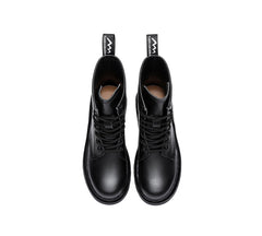 TARRAMARRA® Women Leather Lace Up Black Chunky Boots Simona