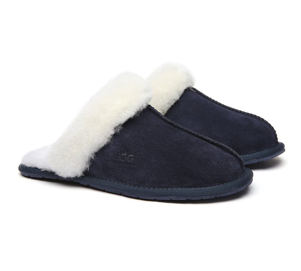 AUSTRALIAN SHEPHERD® UGG Slippers Premium Sheepskin Wool Scuff Rosa