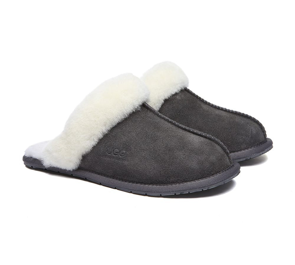 AUSTRALIAN SHEPHERD® UGG Slippers Premium Sheepskin Wool Scuff Rosa