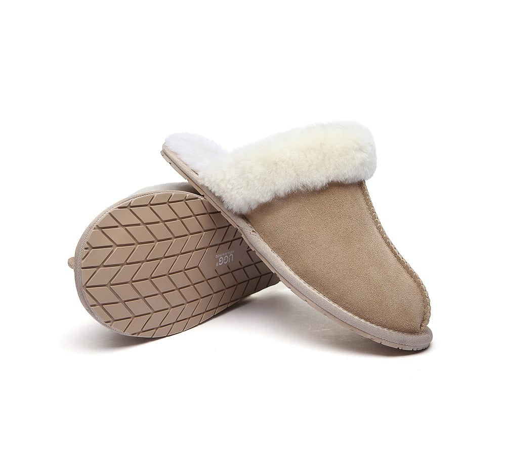 AUSTRALIAN SHEPHERD® UGG Slippers Premium Sheepskin Wool Scuff Rosa