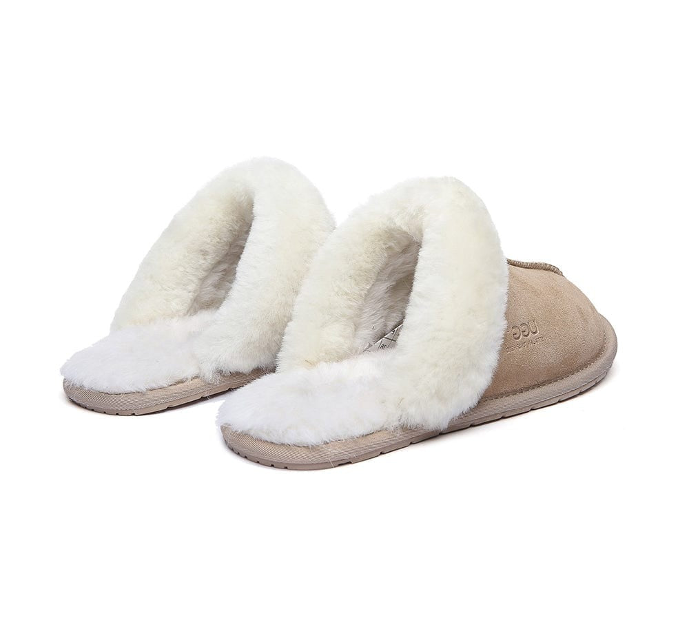 AUSTRALIAN SHEPHERD® UGG Slippers Premium Sheepskin Wool Scuff Rosa