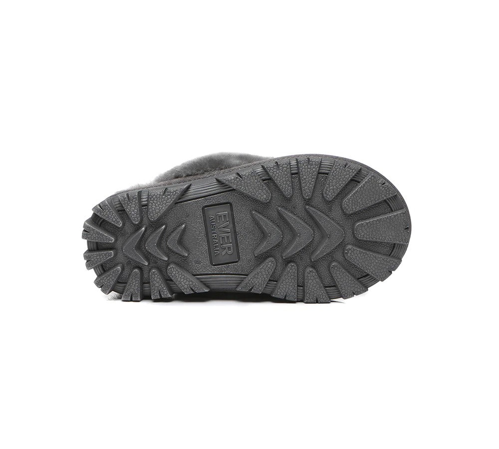AUSTRALIAN SHEPHERD® UGG Slippers Kids Sheepskin Wool Slingback Waffle Plus