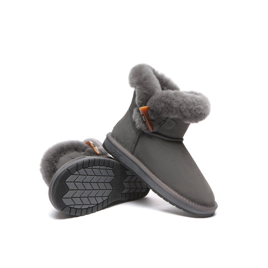 AUSTRALIAN SHEPHERD® UGG Boots Women Sheepskin Wool Horn Toggle Closure Mini Tiara