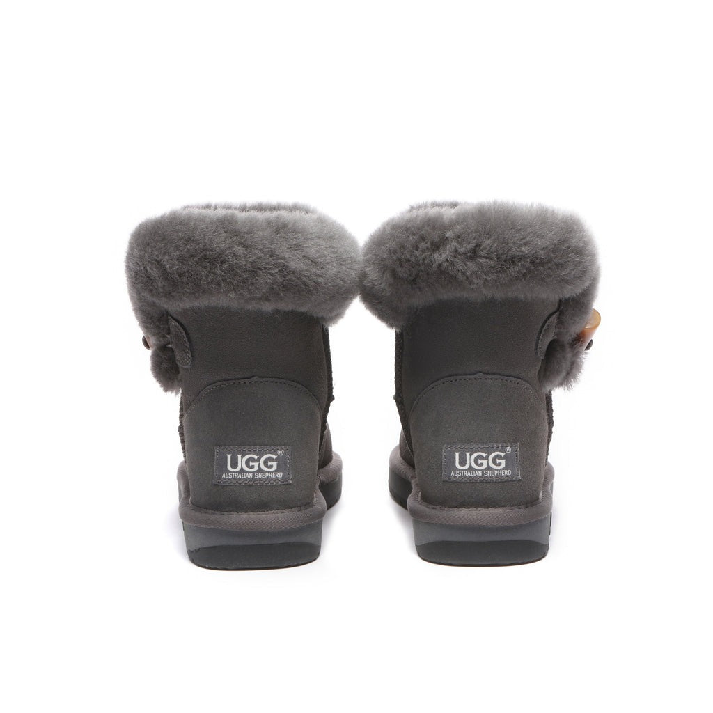 AUSTRALIAN SHEPHERD® UGG Boots Women Sheepskin Wool Horn Toggle Closure Mini Tiara