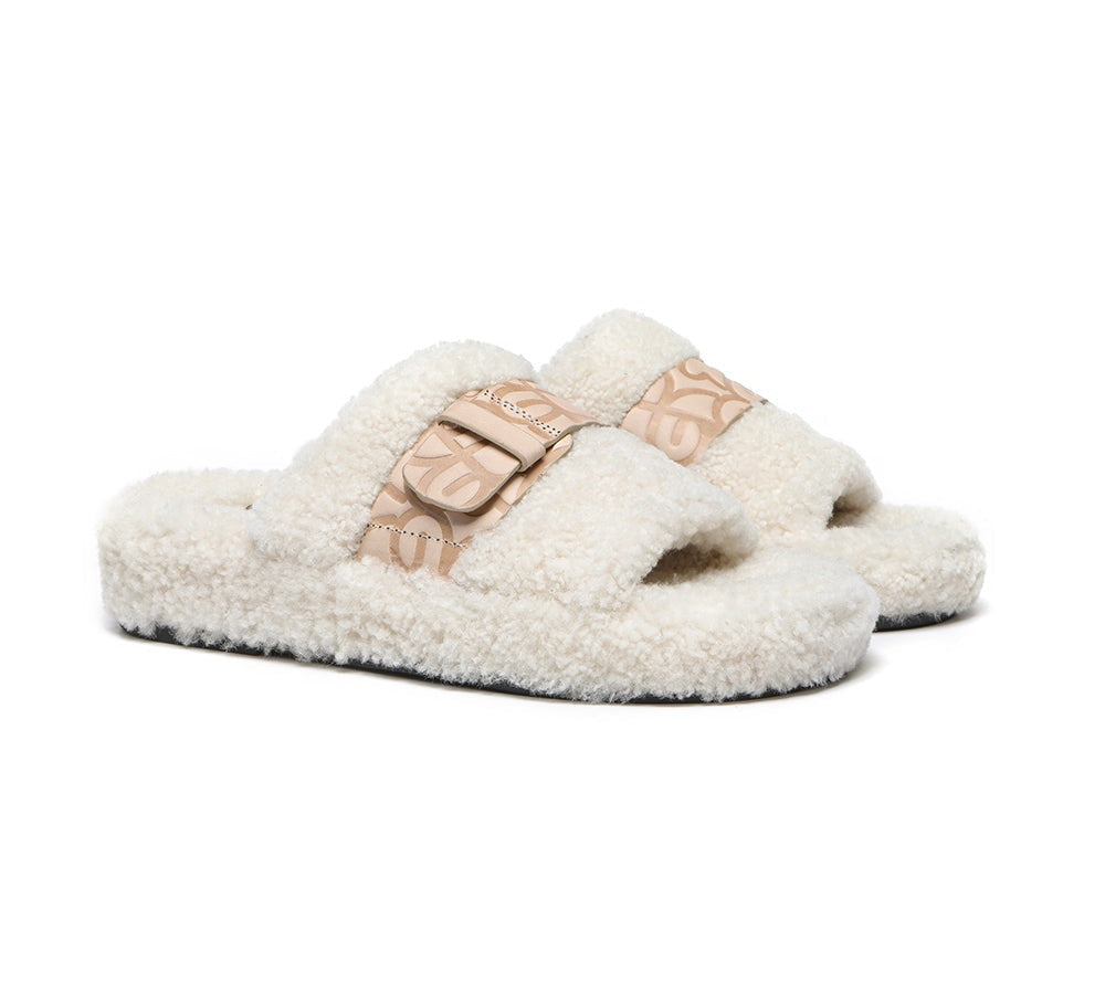EVERAU® Slippers Women Curly Sheepskin Wool Croft